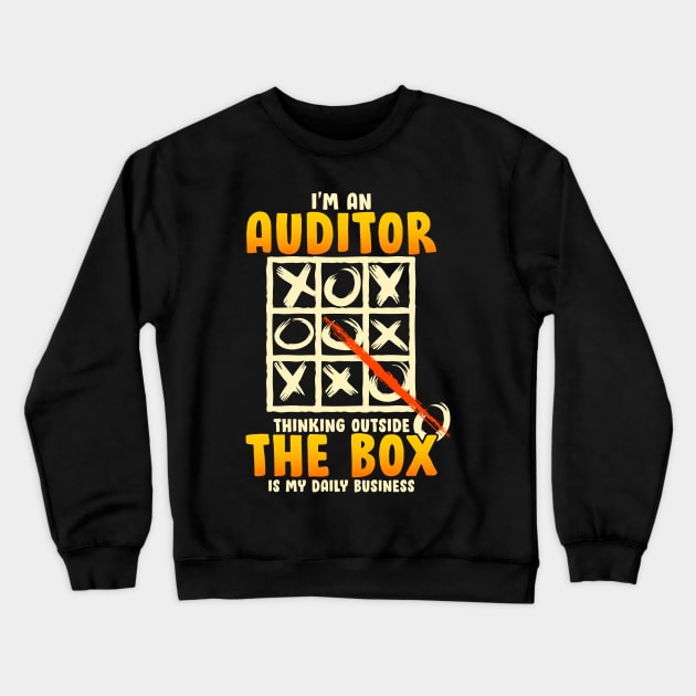 Thinking Outside The Box Funny Auditor Gift Audit Accounting Crewneck Sweatshirt by Proficient Tees